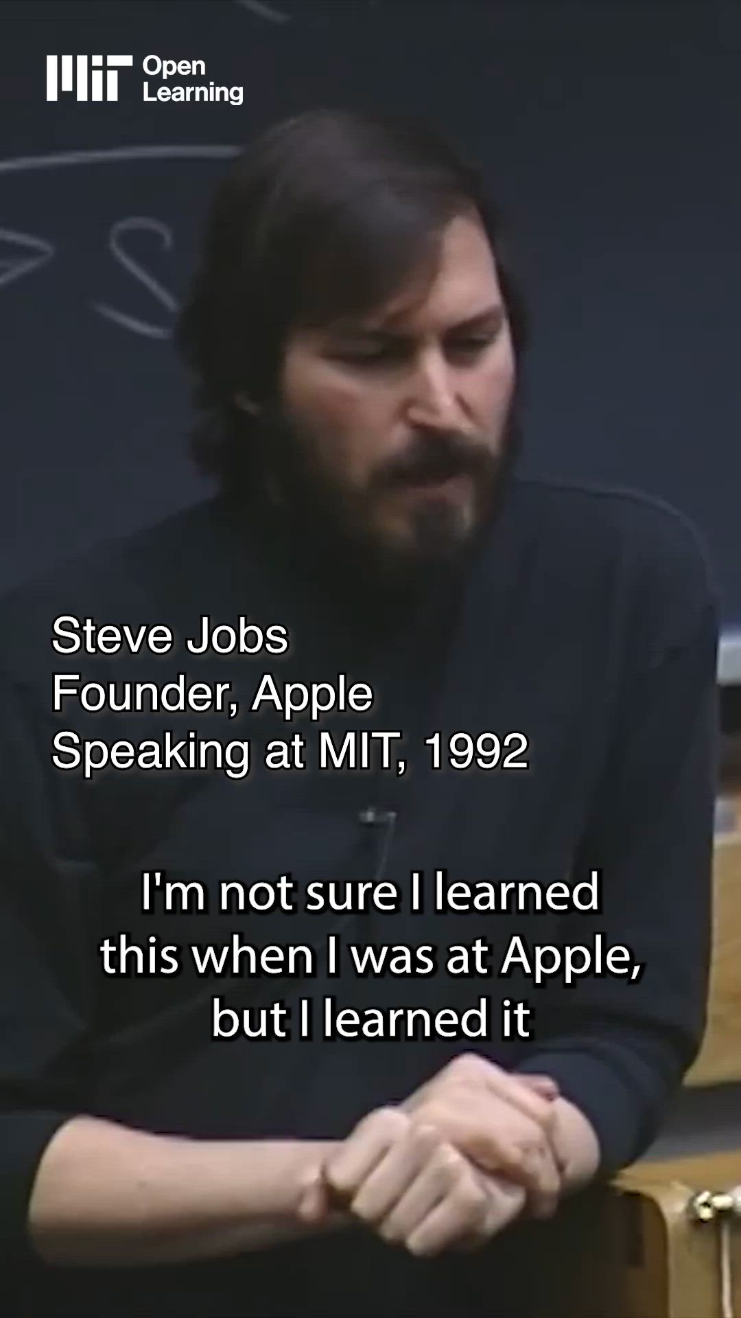 MIT: Steve Jobs on working with people - Speaking at MIT, 1992